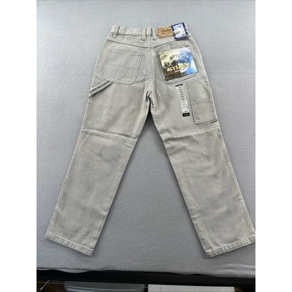 VTG Starex Jeans Boys Sz 16 Gray Carpenter Cotton Duck Ripstop